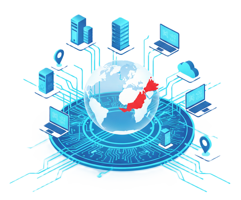 seamless digital network connecting various devices and locations, expert network solutions for Malaysian businesses